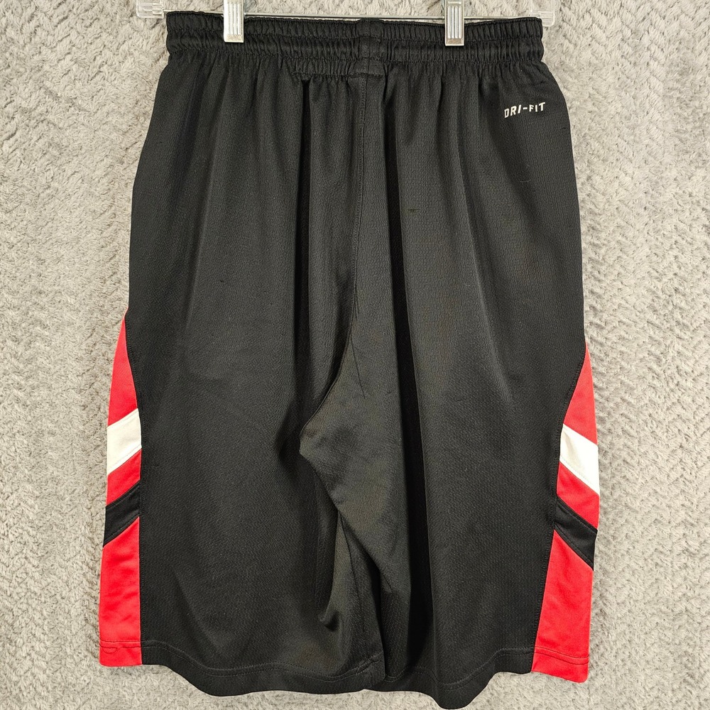 Nike Mens Dri-FIT Basketball Shorts‎ Black Red White Mesh 618327-011 Size S